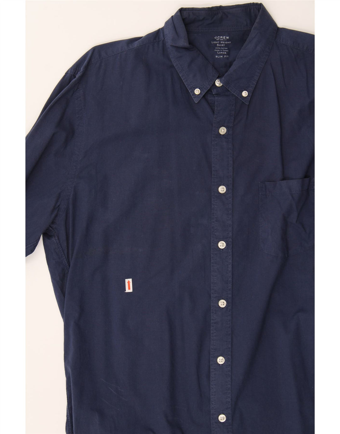 J. CREW Mens Slim Fit Shirt Large Navy Blue Cotton Vintage J. Crew and Second-Hand J. Crew from Messina Hembry 