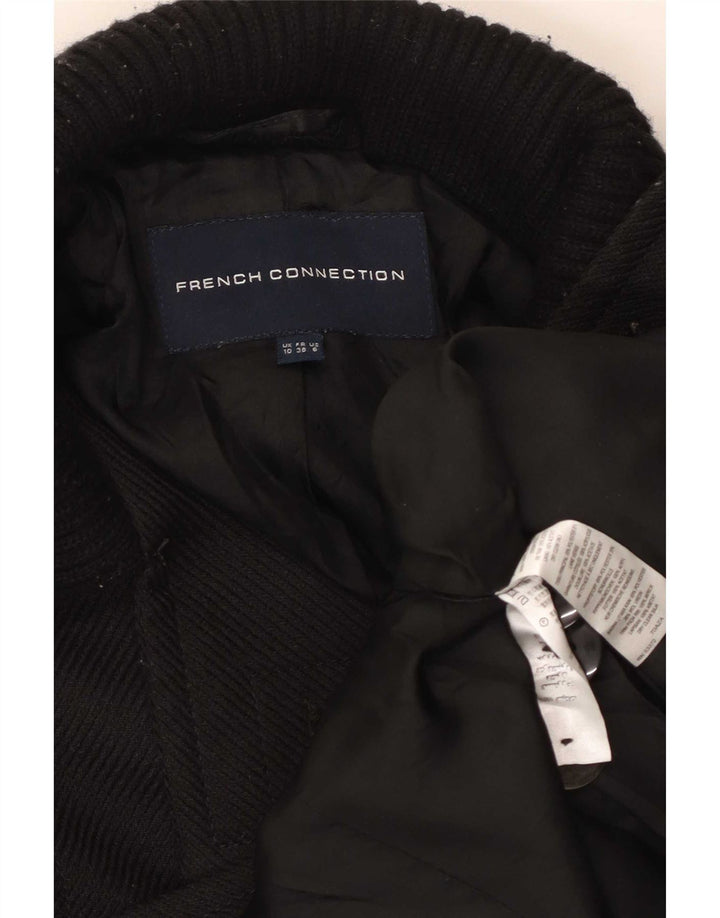 French Connection Manteau croisé pour femme UK 10 Petit Noir Polyester