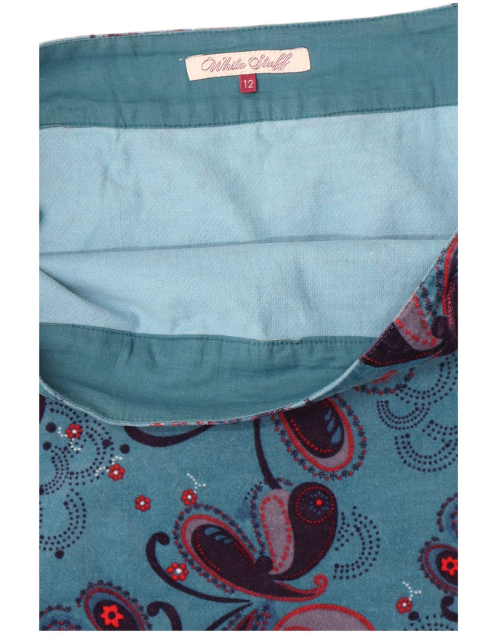 Jupe droite White Stuff pour femme UK 12 Medium W32 Bleu Paisley