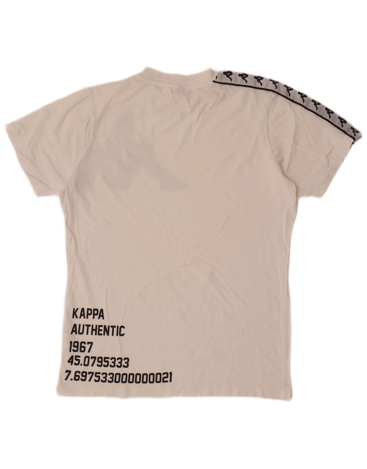 Kappa T-Shirt Graphique Homme Petit Blanc Coton