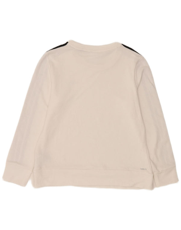 Adidas Climalite Sweatshirt Jumper UK 12/14 Medium Blanc Polyester