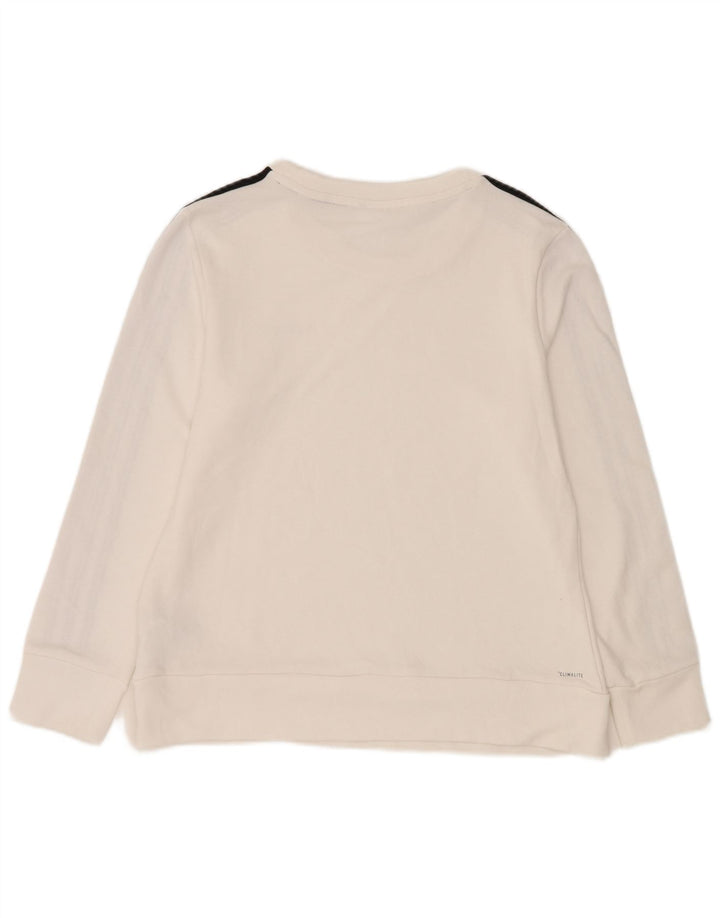 Adidas Climalite Sweatshirt Jumper UK 12/14 Medium Blanc Polyester