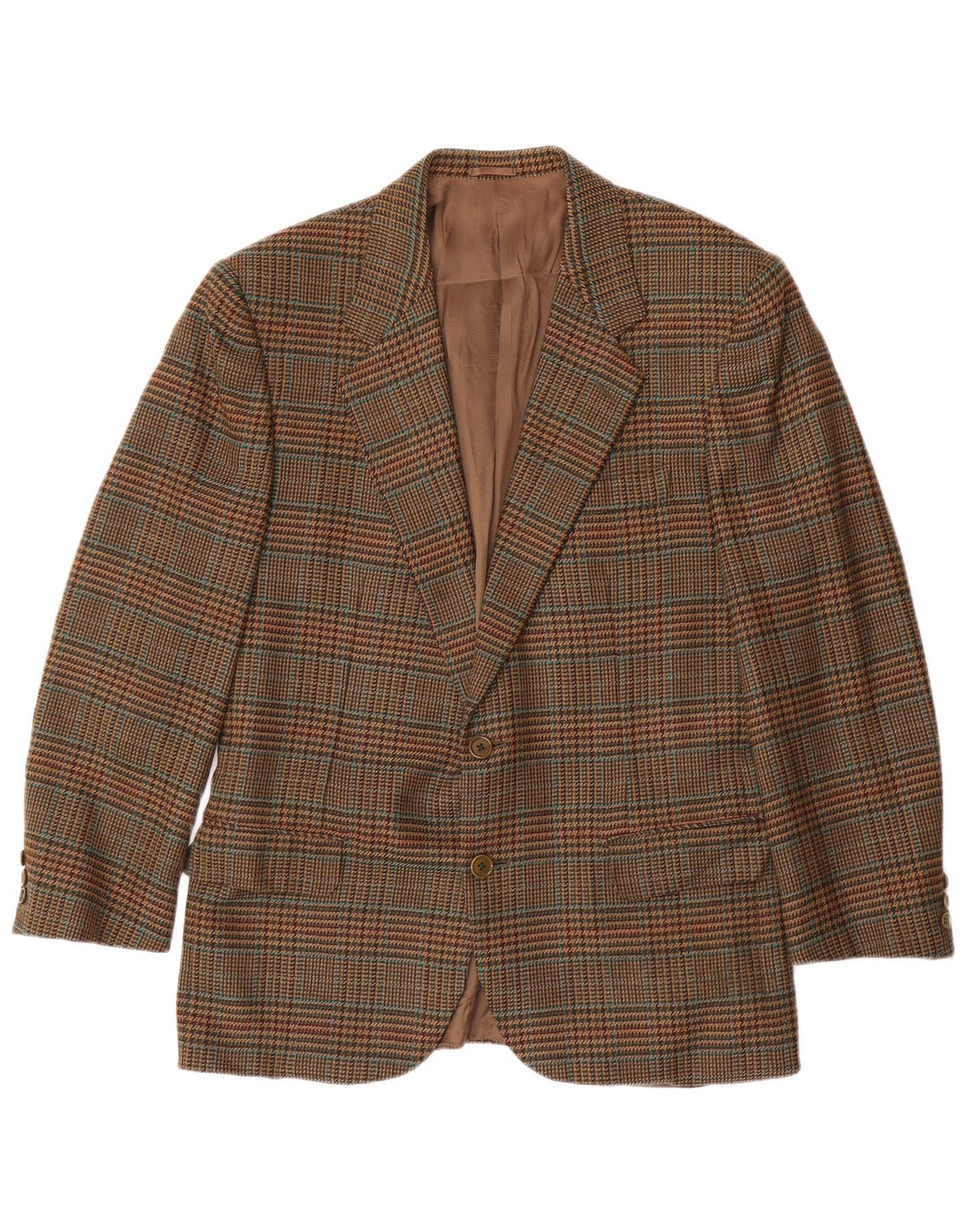 BURBERRYS Veste blazer à 2 boutons pour homme IT 48 en laine pied-de-poule marron moyen