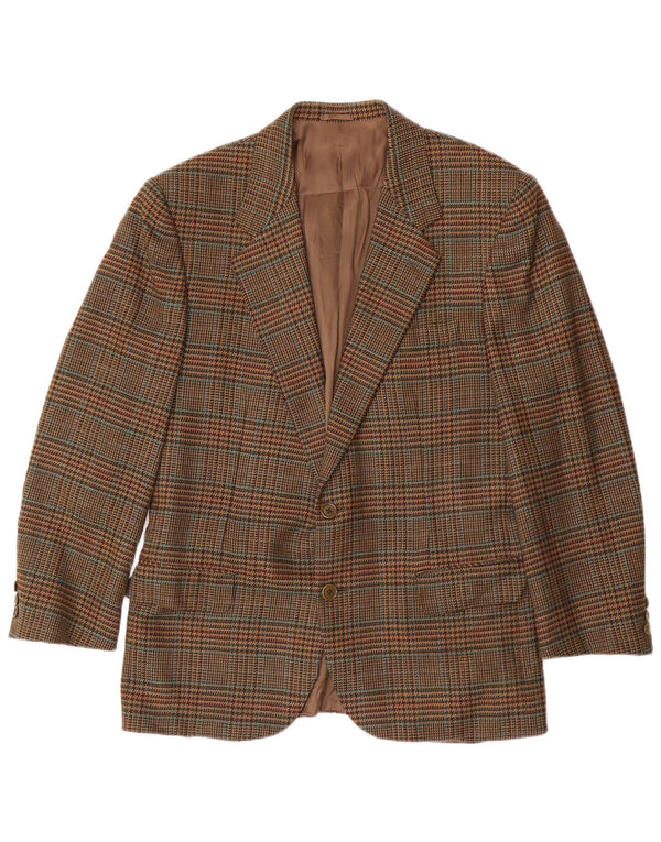 BURBERRYS Veste blazer à 2 boutons pour homme IT 48 en laine pied-de-poule marron moyen