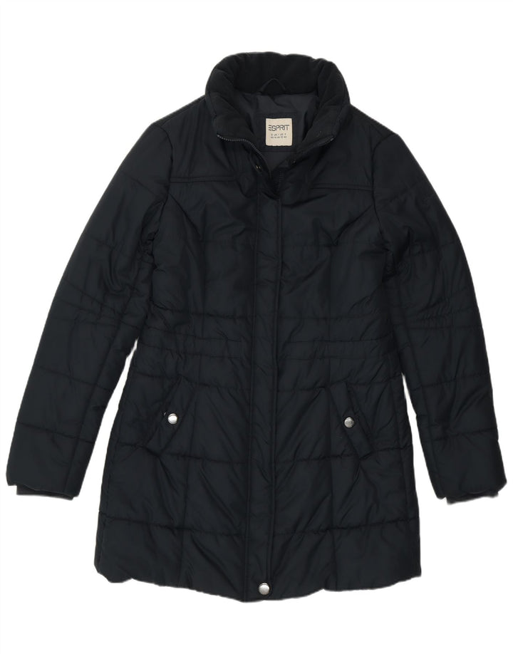 Esprit Manteau Rembourré Femme UK 14 Large Bleu Marine Polyester