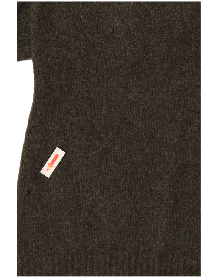 Massimo Dutti Pull col roulé pour femme UK 14 Grande laine verte