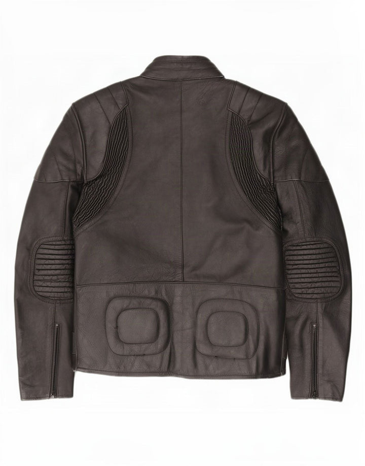 veste de course en cuir homme vintage UK 36 Petit Noir