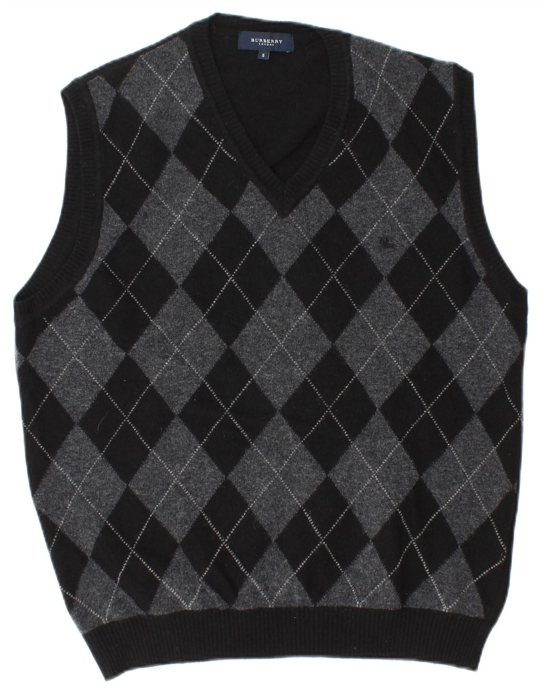 Burberry Débardeur Gilet Homme Noir Moyen Argyle/Diamond Laine