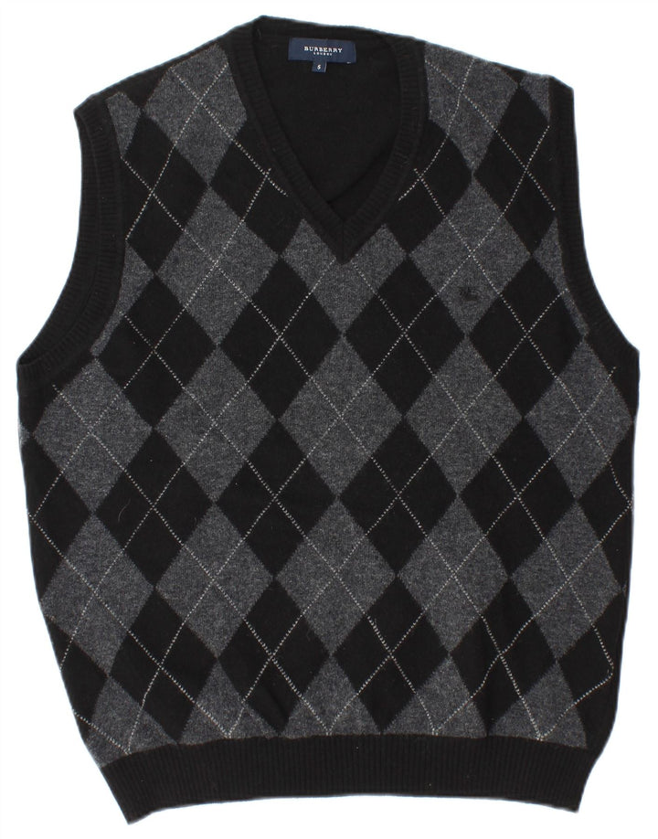 Burberry Débardeur Gilet Homme Noir Moyen Argyle/Diamond Laine