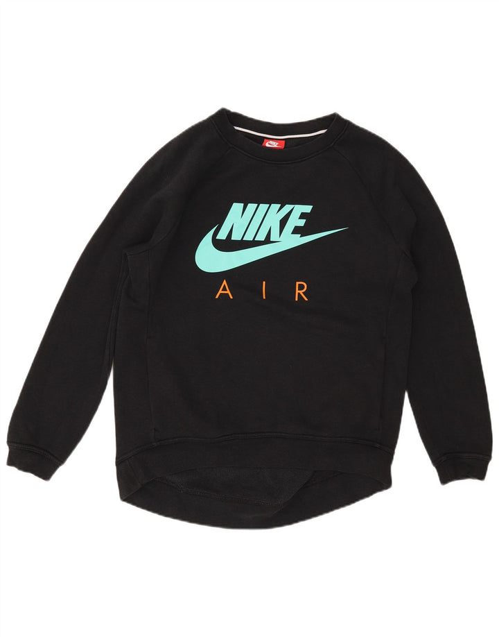 NIKE Sweat-shirt graphique surdimensionné pour femme UK 10 Petit coton noir