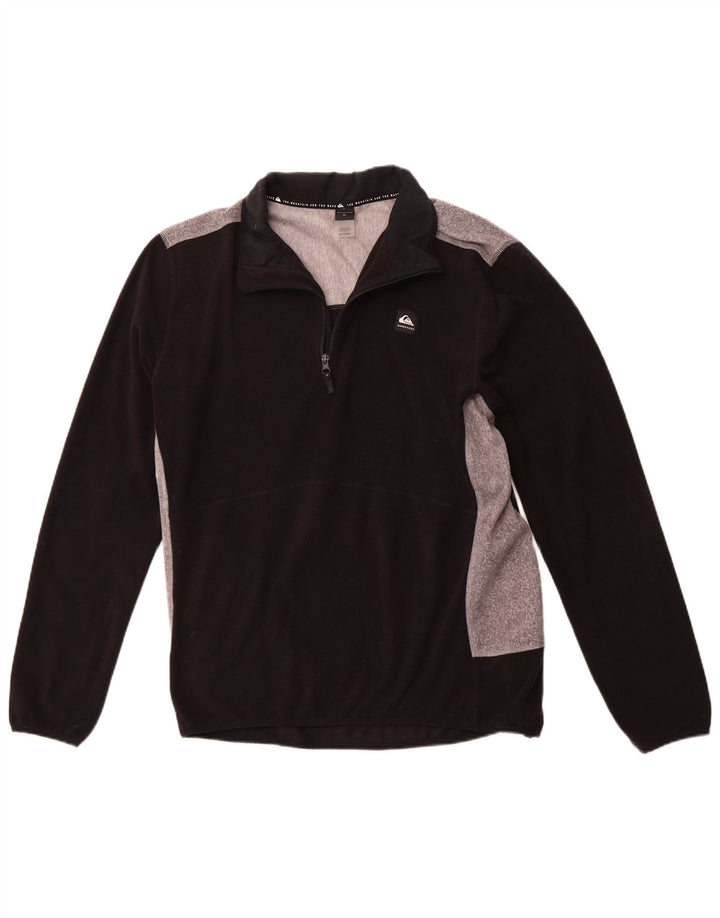 QUIKSILVER Pull Polaire Col Zippé Homme XL Noir Colorblock Polyester