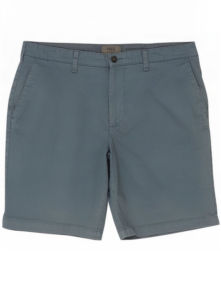 Marks & Spencer Short Chino Homme W36 Grand Bleu Coton
