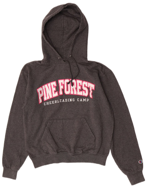 Champion Pull à capuche surdimensionné graphique pour femme UK 10 Small Gris Coton