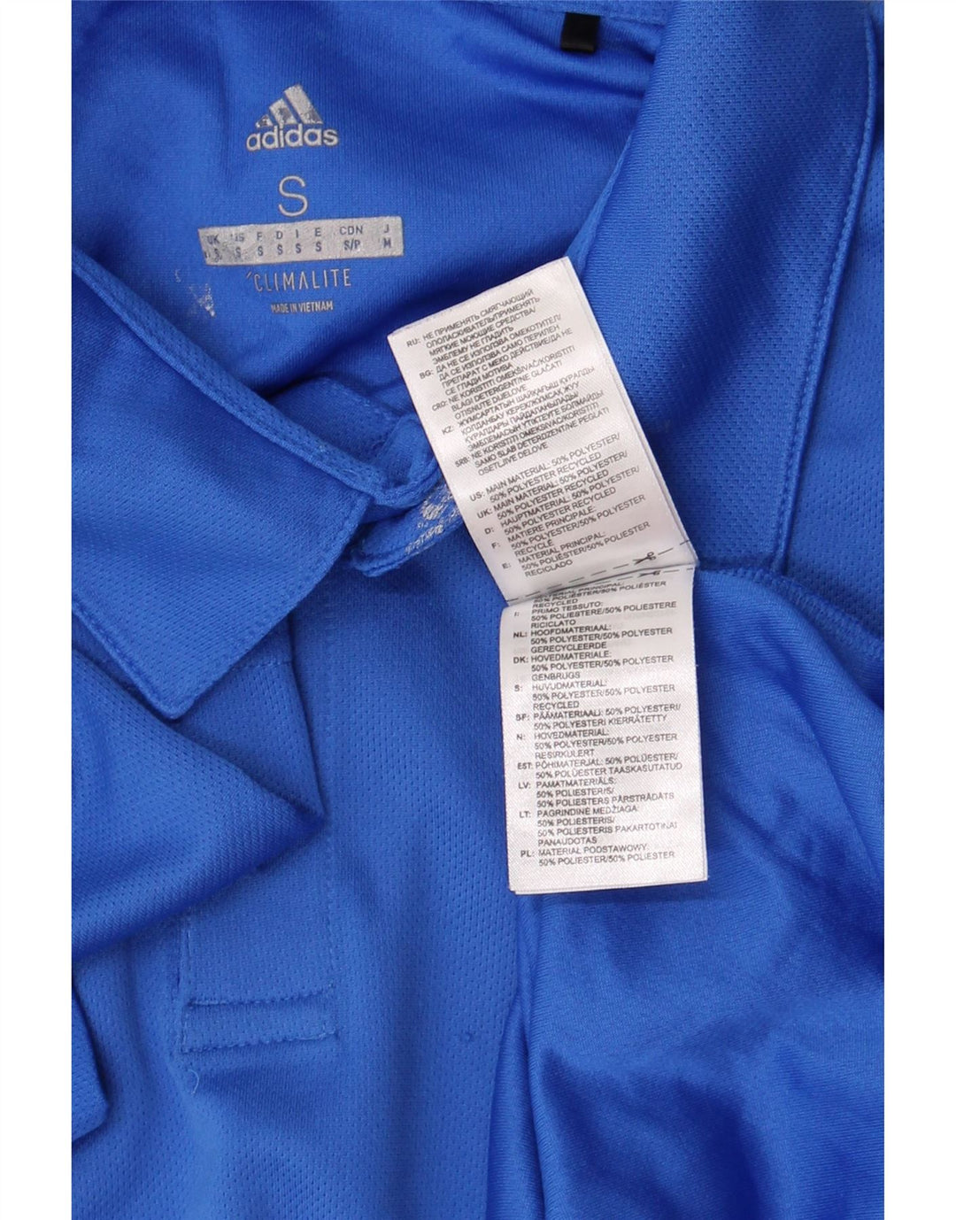 Adidas Hommes Climalite Polo Petit Bleu Polyester