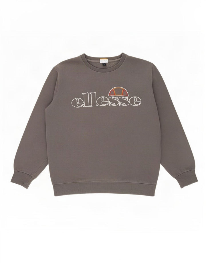 Ellesse Sweat-shirt graphique pour hommes, grand, gris, coton