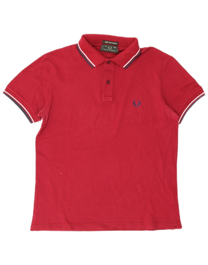 Fred Perry Polo Homme Coton Rayé Bordeaux Moyen
