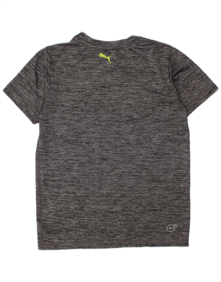 Puma Garçon Graphique T-Shirt Top 7-8 ans Petit Gris Moucheté Polyester