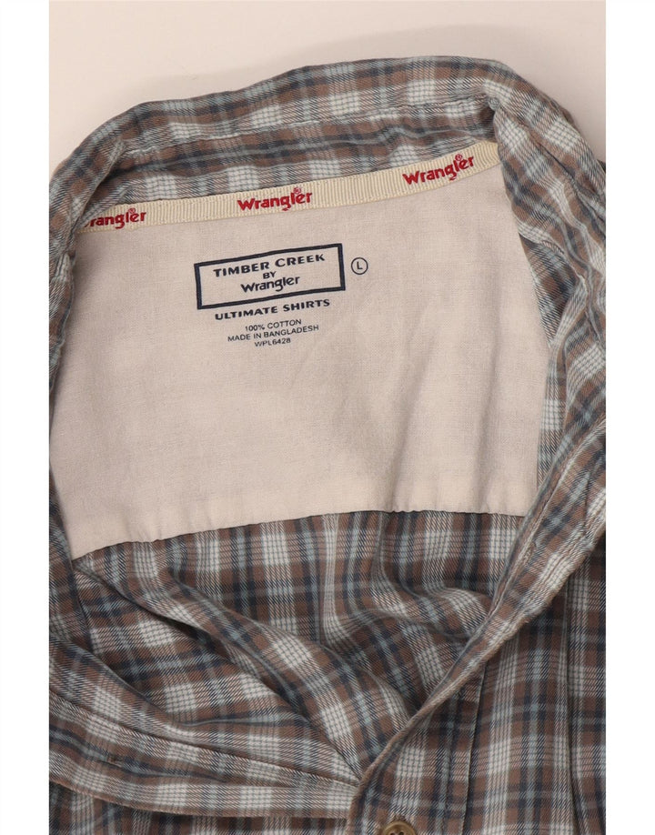 Wrangler Chemise Homme Grand Carreau Gris Coton