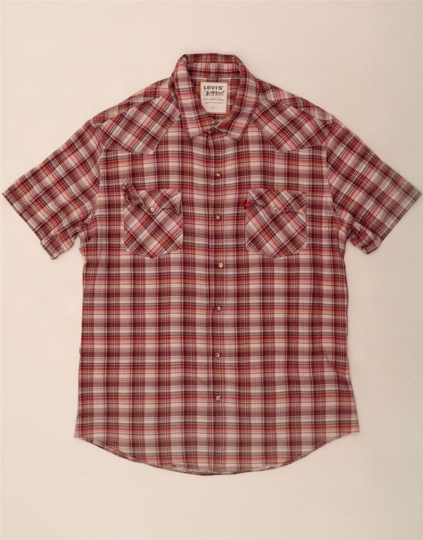 Levi's Chemise à Manches Courtes Homme XL Coton à Carreaux Marron