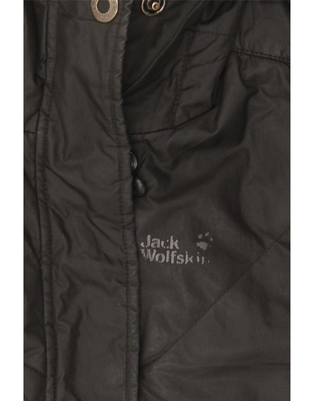 Jack Wolfskin Manteau rembourré à capuche pour femme UK 10 Petit Noir Polyester