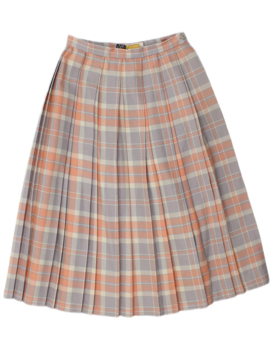 vintage Femme Couteau Plissé Jupe UK 10 Petite W26 Multicolore Nouvelle Laine