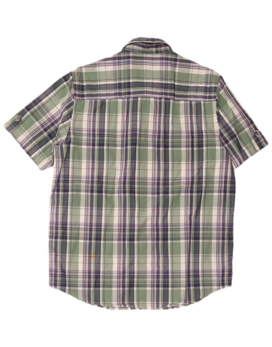 John Lewis Chemise à manches courtes pour homme en coton à carreaux vert moyen