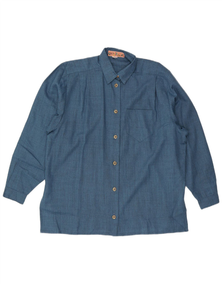 Cinzia Rocca Chemise Oversize IT 44 Laine Bleu Moyen |