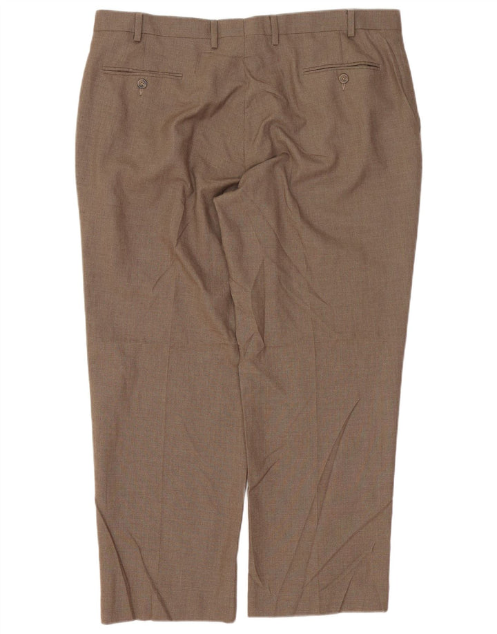 Izod Pantalon de Costume Droit Homme W40 L29 Marron Polyester