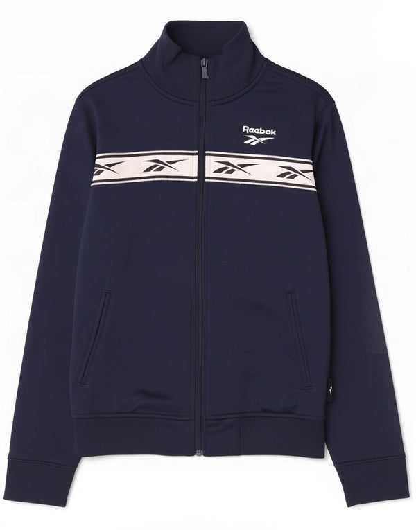 Reebok Veste de survêtement graphique pour femme UK 4/6 XS Bleu marine Colourblock