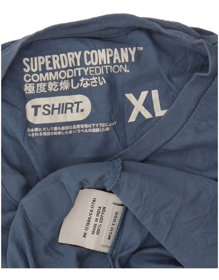 Superdry T-Shirt Homme Top XL Bleu Coton