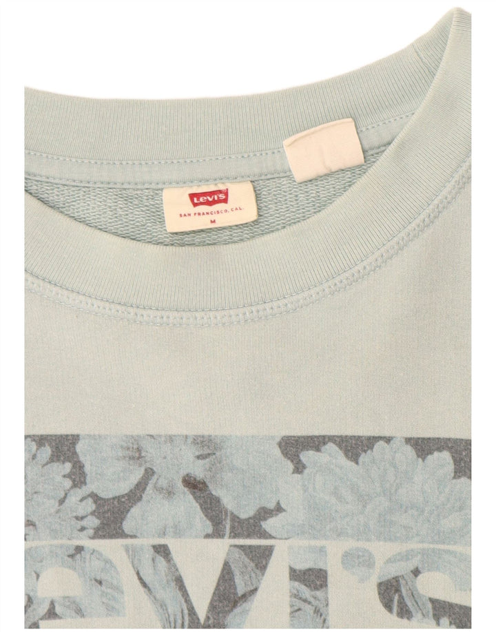 Levi's Sweat-Shirt Graphique Femme UK 14 Coton Turquoise Moyen