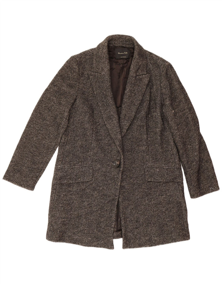 Massimo Dutti Veste blazer 1 bouton pour femme UK 14 Gris moyen à chevrons