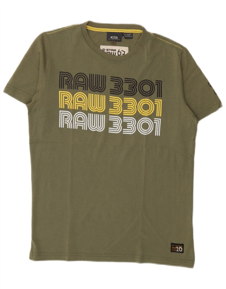 G-Star T-Shirt Graphique Homme Kaki Moyen Coton