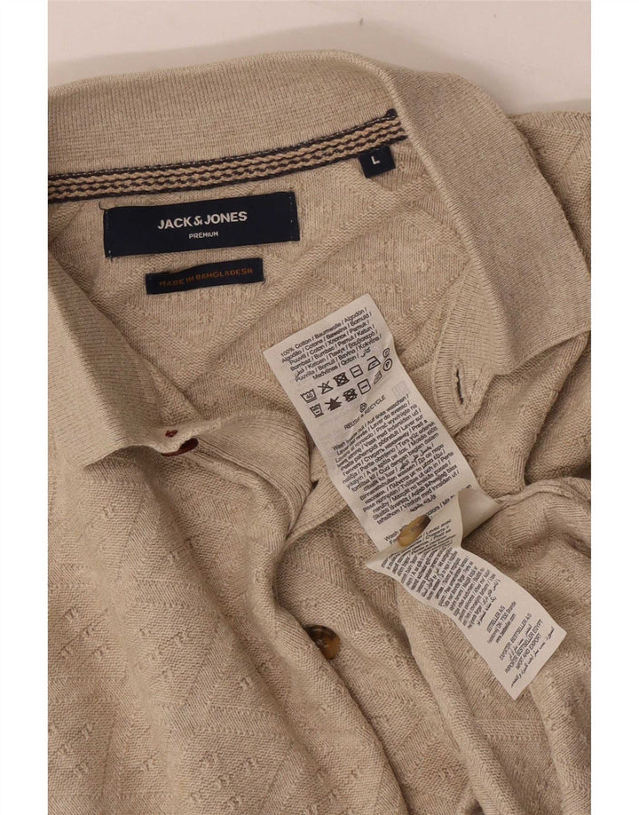 Jack & Jones Polo Homme Large Beige Coton