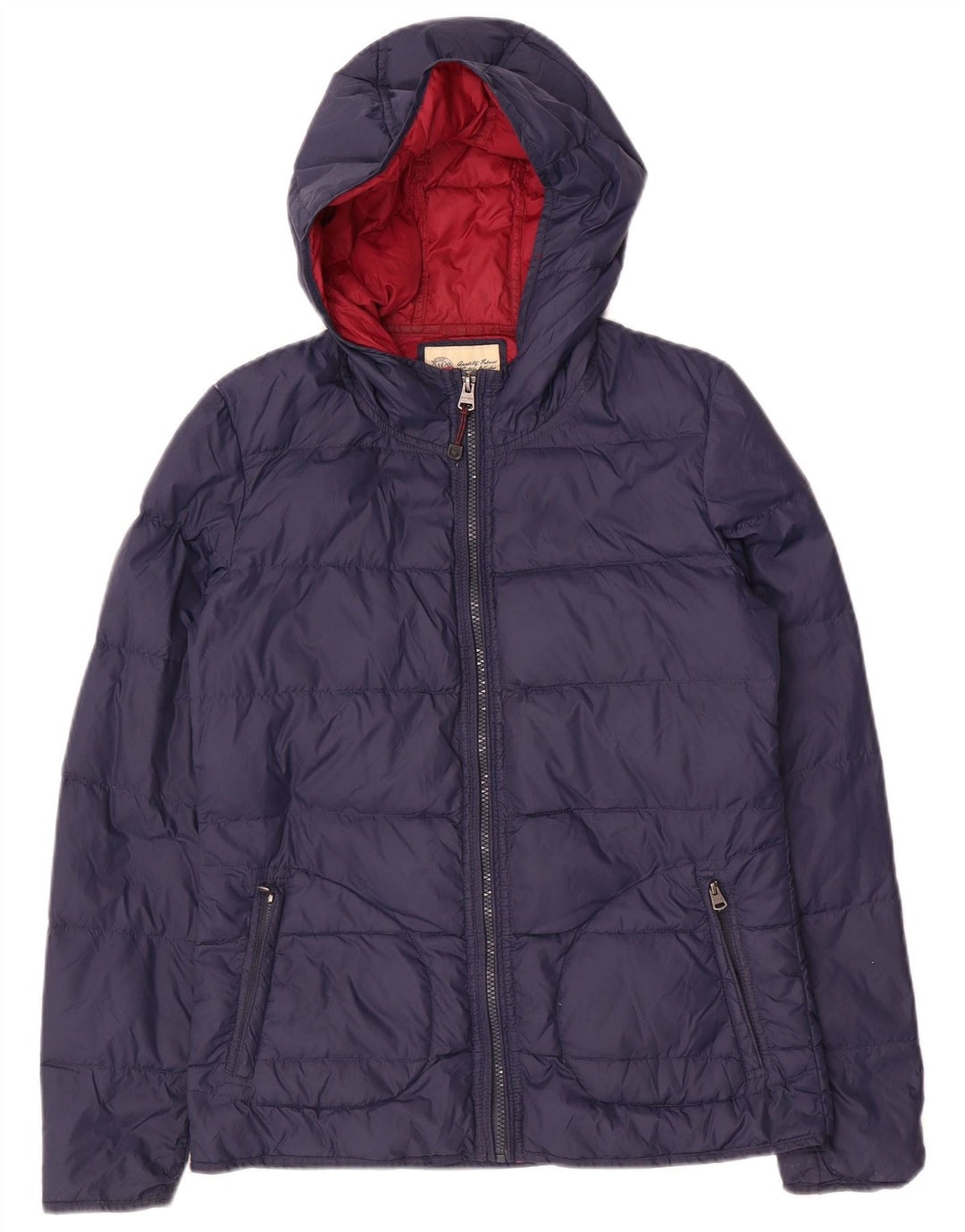 FAT FACE Veste matelassée à capuche pour femme UK 10 Small Bleu marine Nylon