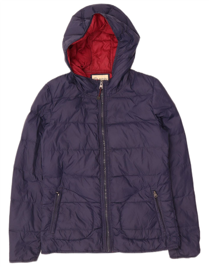 FAT FACE Veste matelassée à capuche pour femme UK 10 Small Bleu marine Nylon