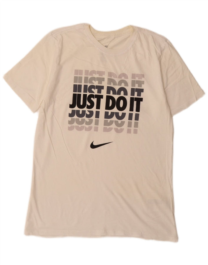 Nike T-shirt graphique coupe athlétique pour homme en coton blanc cassé moyen