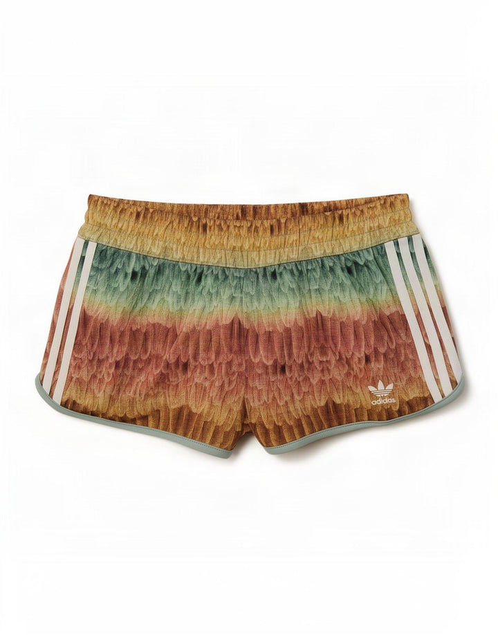 Adidas Short de sport à motif abstrait pour femme UK 10 Small Multicolore