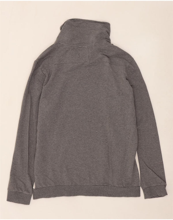 Guess Sweat-shirt à col roulé pour femme UK 18 XL Gris Colorblock Coton