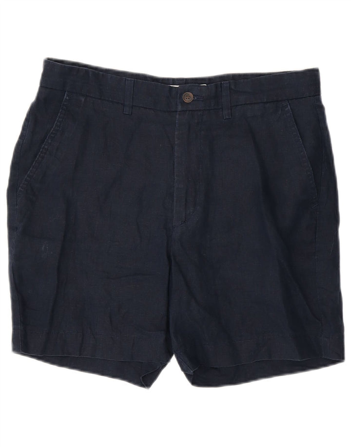 Zara Short Chino Homme Medium W31 Bleu Marine Lin