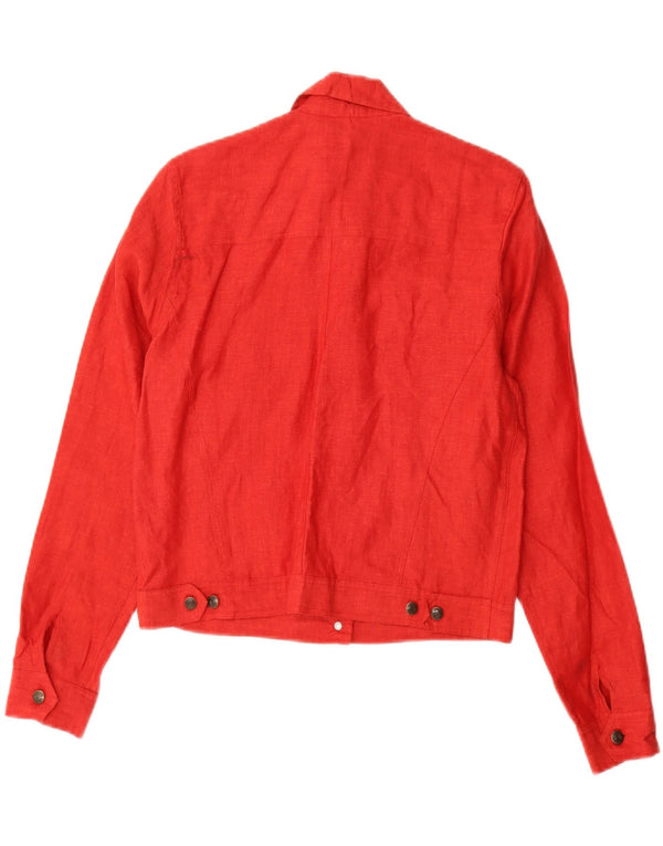 Blunauta Veste bomber courte coupe ample pour femme UK 6 XS Lin rouge