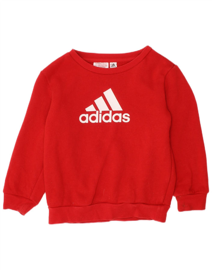 Adidas Sweat-shirt graphique pour garçon 3-4 ans Rouge Coton