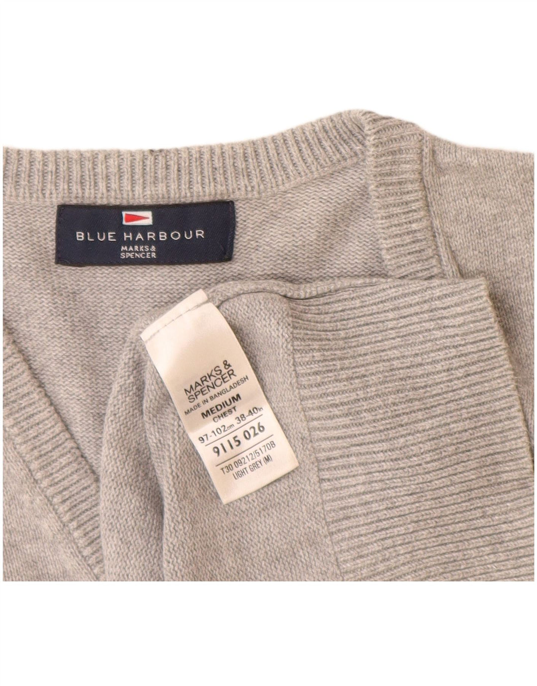 Marks & Spencer Débardeur Blue Harbor Vest Homme Gris Moyen Moucheté Coton