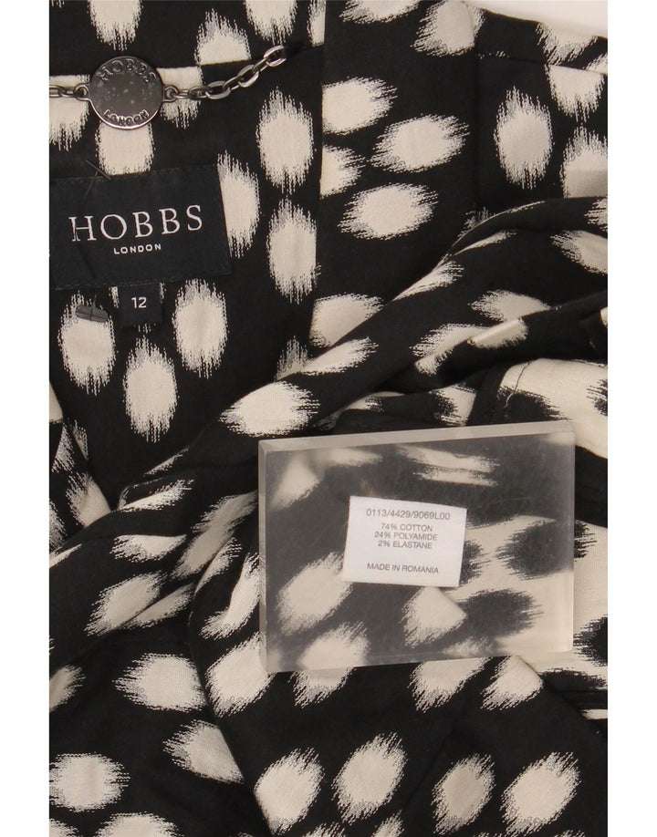 Hobbs Veste blazer ouverte à manches 3/4 pour femme UK 12 Noir moyen à pois