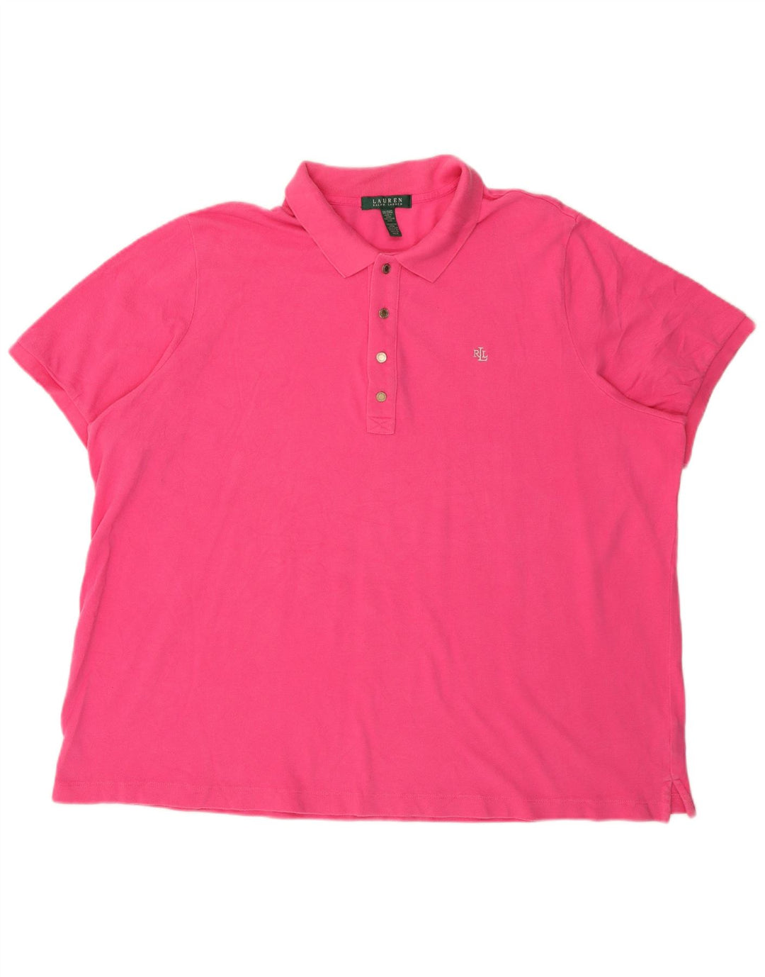 RALPH LAUREN Polo Femme UK 22 3XL Rose Coton