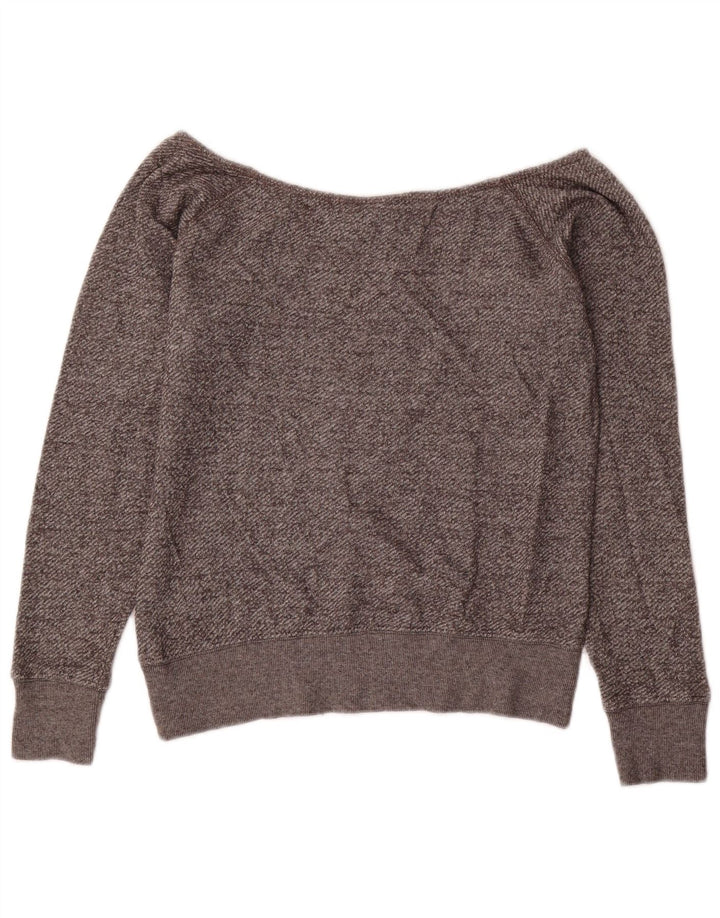 Hard Rock Cafe Sweat-shirt à épaules dénudées pour femme UK 10 Petit Gris