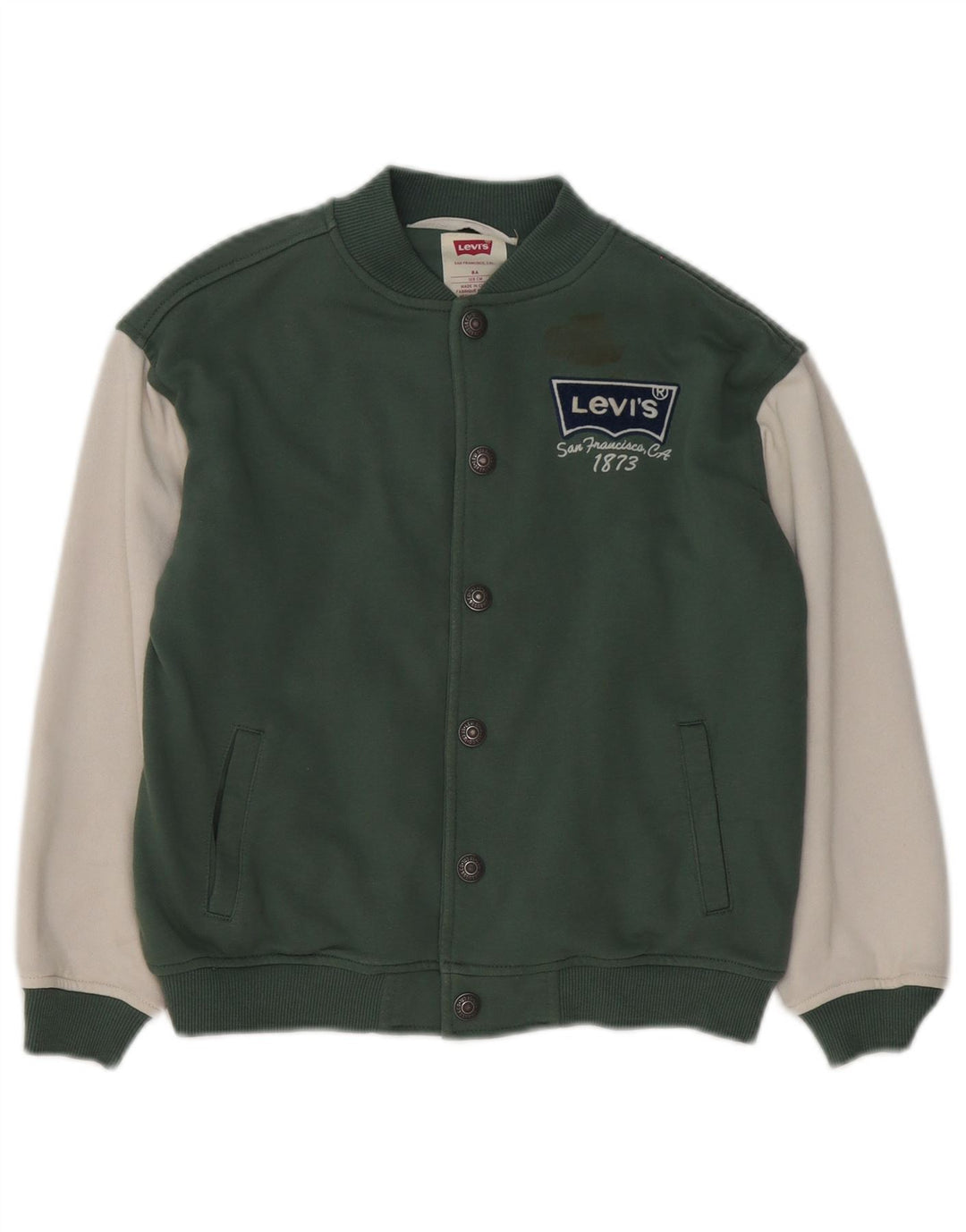Levi's Veste Varsity Graphique Garçon 7-8 Ans Coton Colorblock Vert