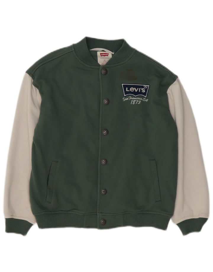 Levi's Veste Varsity Graphique Garçon 7-8 Ans Coton Colorblock Vert