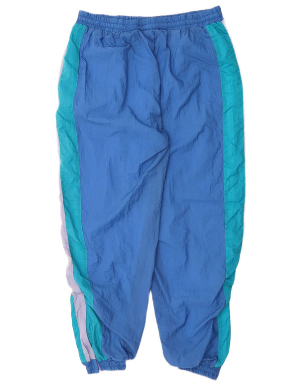 vintage Mens Survêtement Pantalon Joggers XL Bleu Colourblock Polyamide