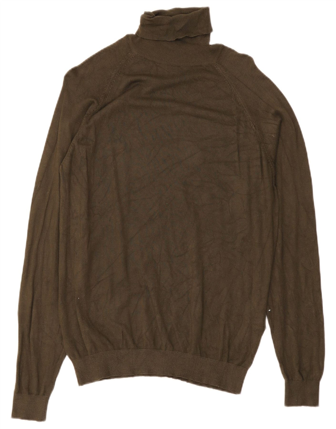 Zara Pull col roulé pour femme UK 14 Viscose vert moyen